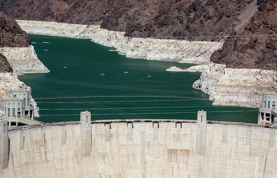 Hoover Dam And Lake Mead During Drought #2 Photograph by Jim West/science Photo Library