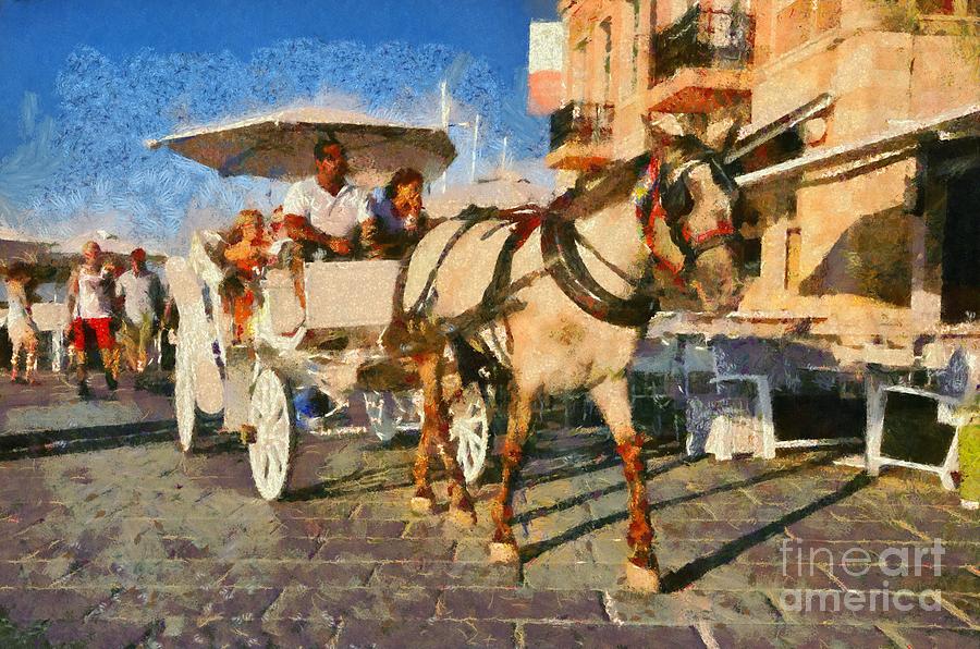 Horse carriage #1 Painting by George Atsametakis