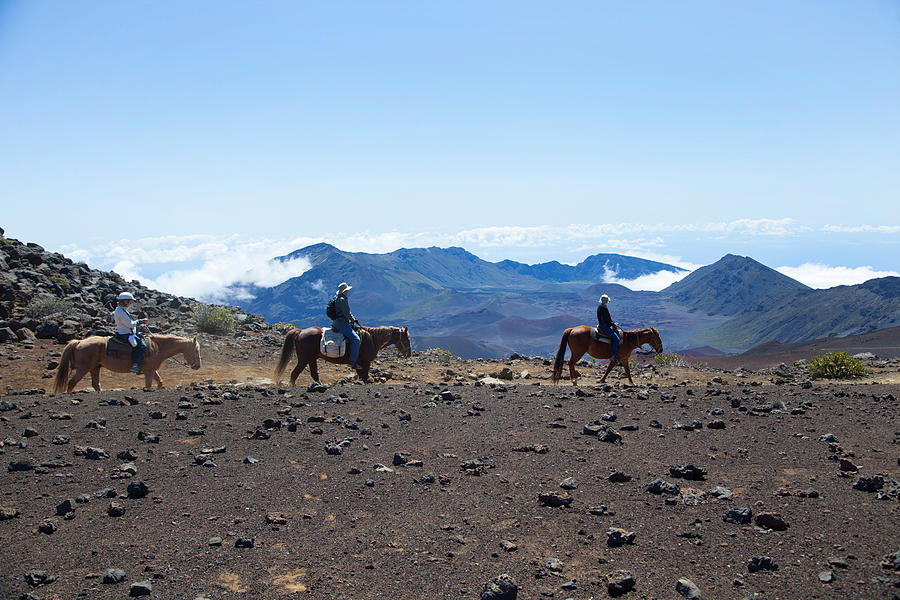 Horseback Trail Ride, Haleakala #2 Photograph by Douglas Peebles