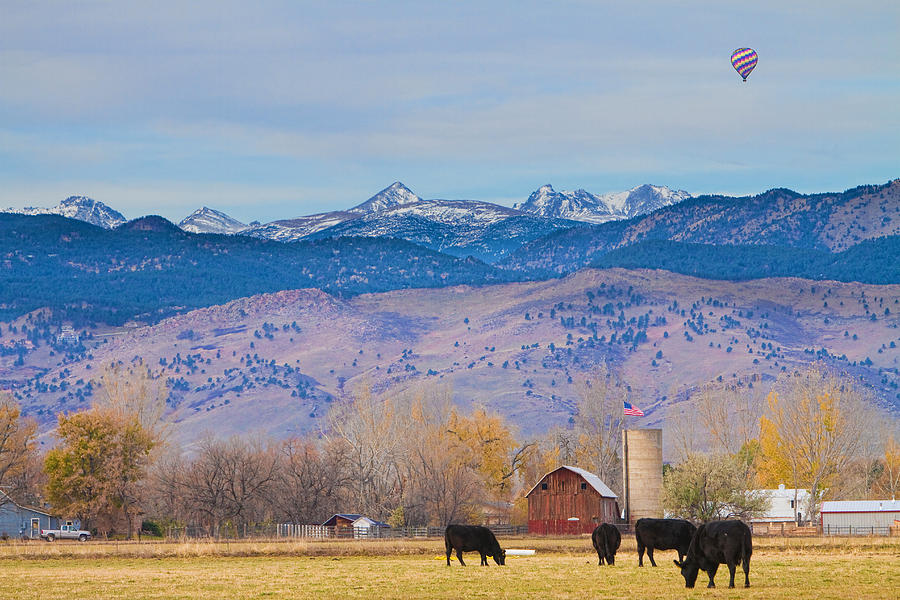 Hot Air Balloon Rocky Mountain Country View Photograph by James BO Insogna