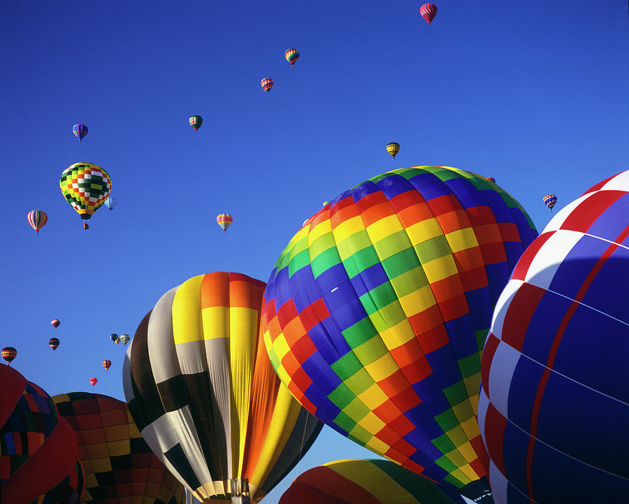 Albuquerque Photograph - Hot Air Balloons Aloft #2 by Greg Probst