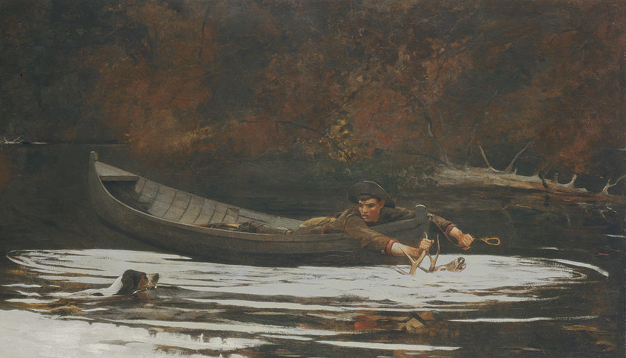 Winslow Homer Painting - Hound And Hunter #2 by Celestial Images