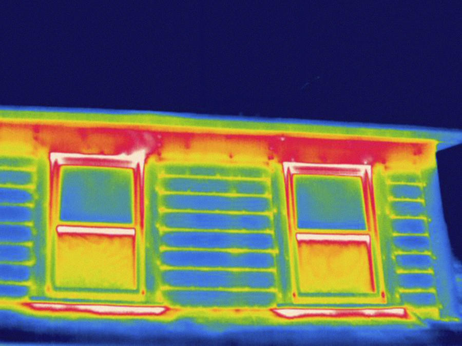 House Exterior, Thermogram Showing Heat #2 Photograph by Science Stock Photography