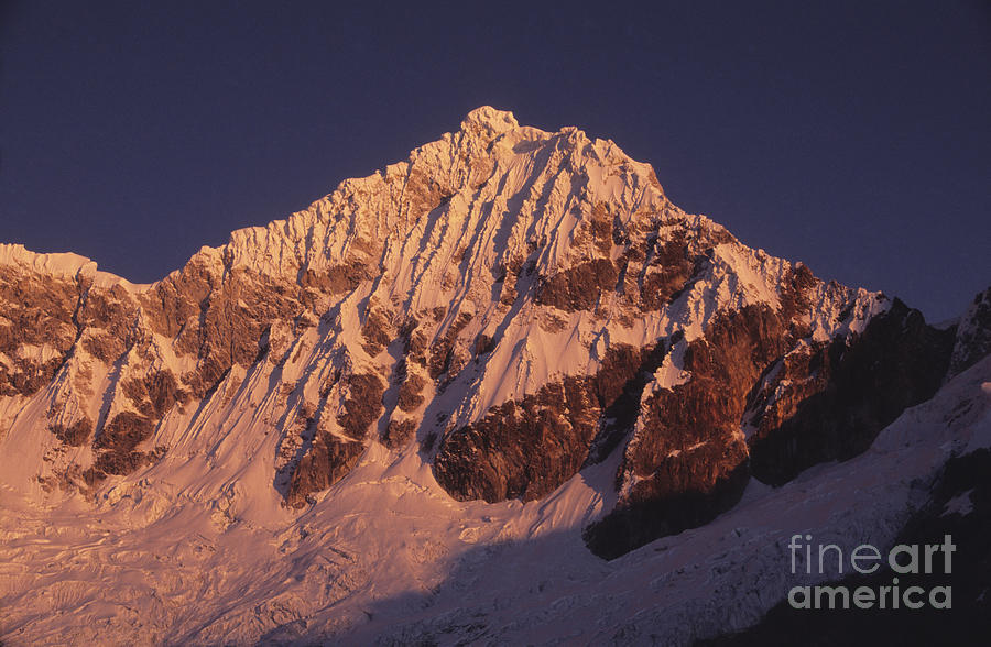 Mt Huandoy sunrise Peru Photograph by James Brunker