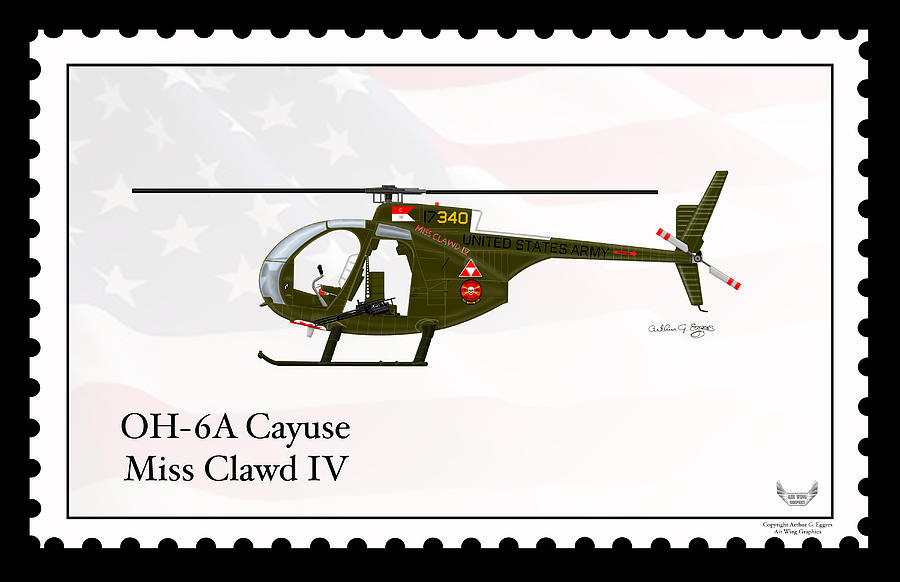 Hughes OH-6A Cayuse Miss Clawd IV #2 Digital Art by Arthur Eggers
