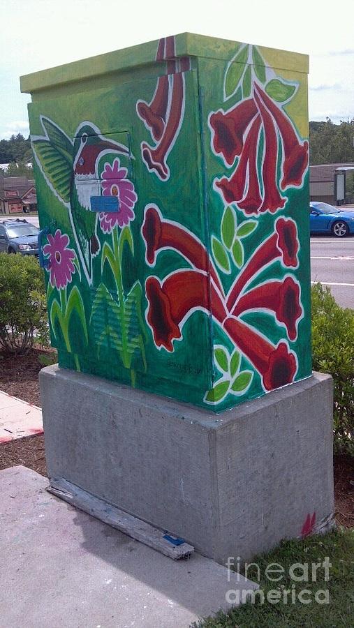 Hummingbird Traffic Signal Box #2 Painting by Genevieve Esson