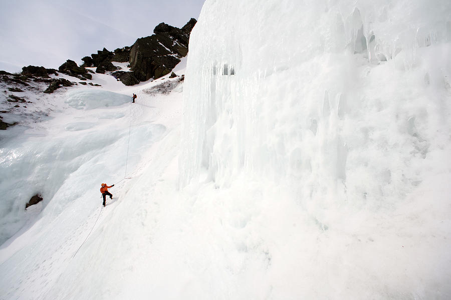 Ice Climbing On Huntingtons Ravine Photograph by Jose Azel Fine Art