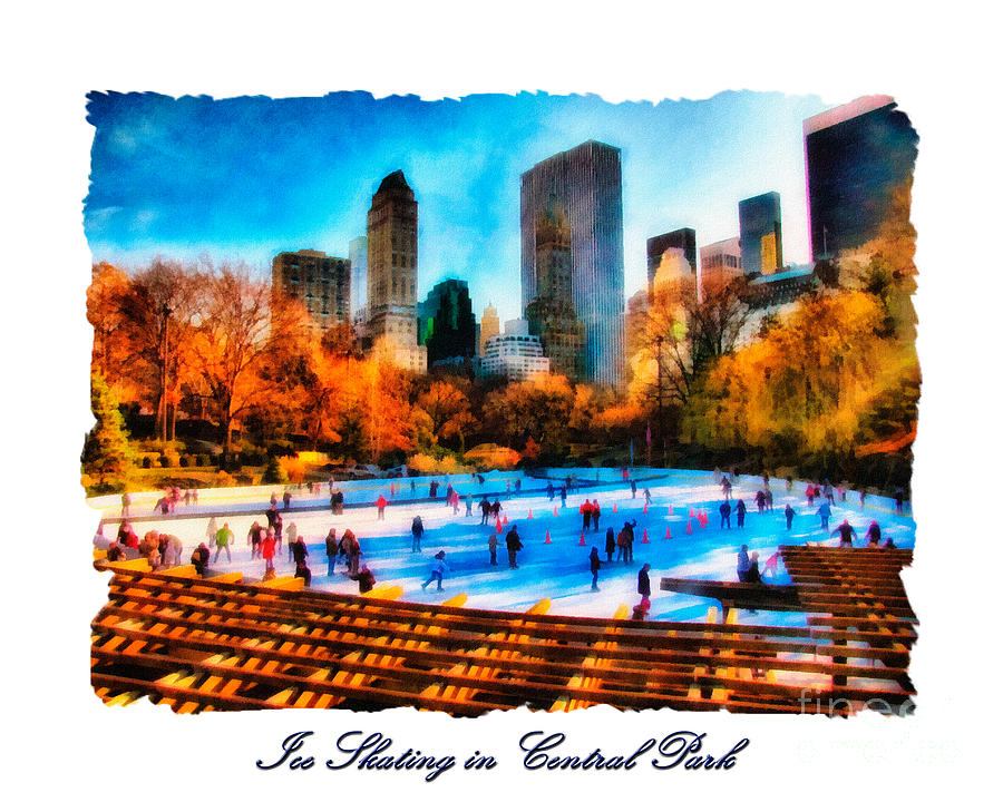 New York City Photograph - Ice Skating in Central Park by Betsy Foster Breen