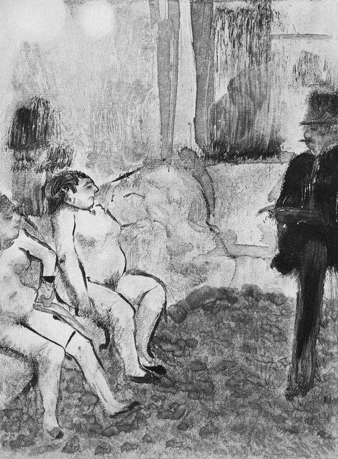 Paris Drawing - Illustration From La Maison Tellier by Edgar Degas
