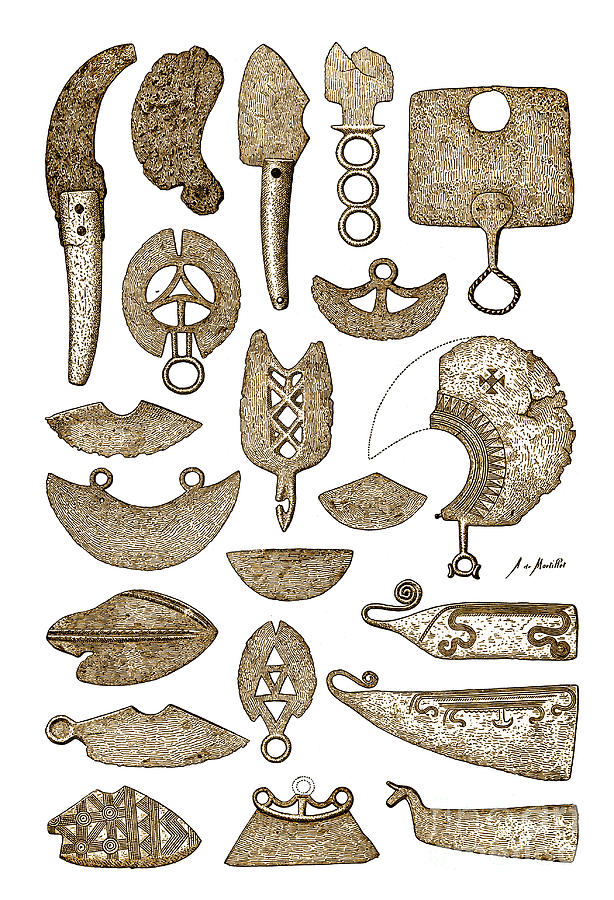 Illustration Of Bronze Age Razors #2 Photograph by Science Source