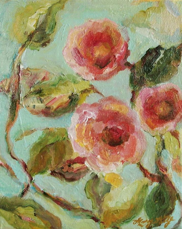 Impressionist Floral Painting #3 Painting by Mary Wolf