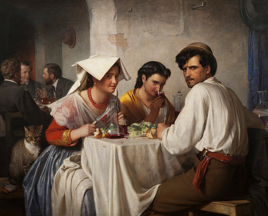 In a Roman Osteria #2 Painting by Carl Bloch