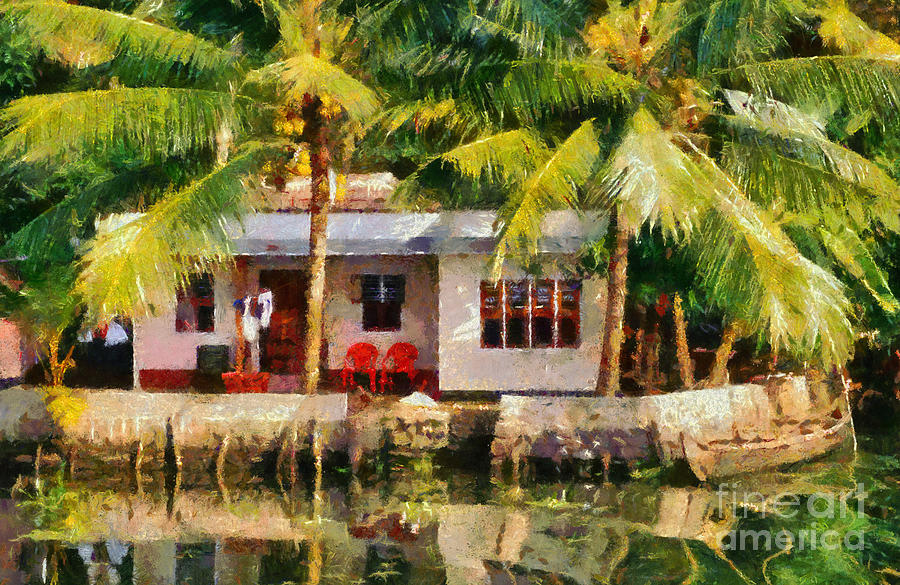 In the backwaters of Kerala #1 Painting by George Atsametakis