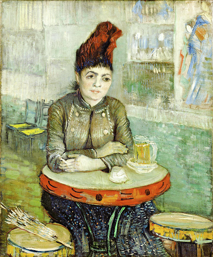In the cafe. Agostina Segatori in Le tambourin #7 Painting by Vincent van Gogh