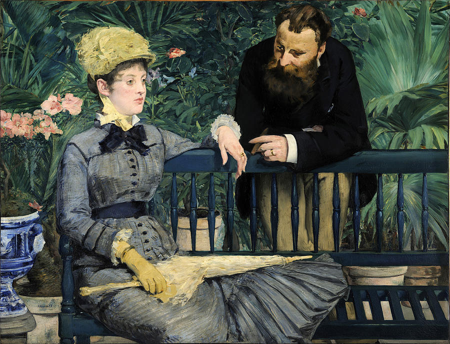 In the Conservatory #9 Painting by Edouard Manet