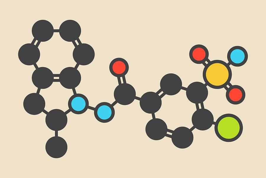 Indapamide Hypertension Drug Molecule Photograph by Molekuul - Fine Art ...