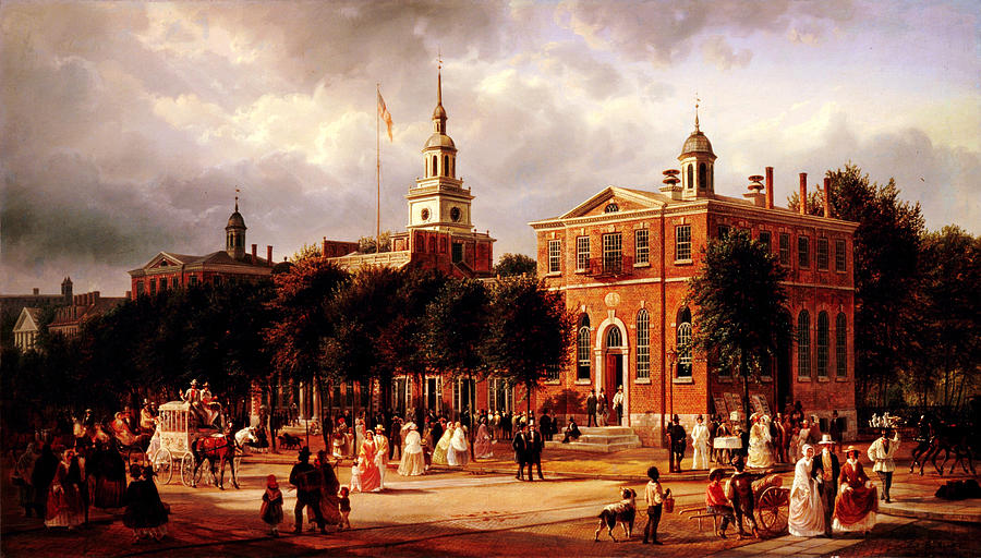 Independence Hall in Philadelphia #2 Painting by Celestial Images