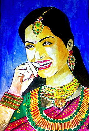 Indian woman Painting by Prajnaranjan Das - Fine Art America