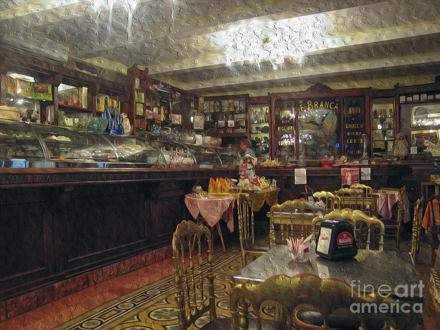 Inside a cafe in Italy Digital Art by Patricia Hofmeester