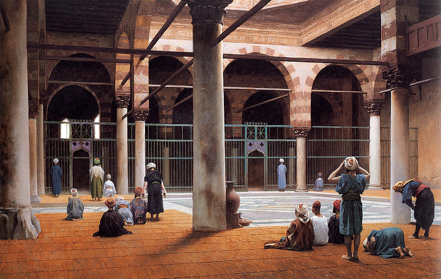 Interior of a Mosque #3 Painting by Jean-Leon Gerome