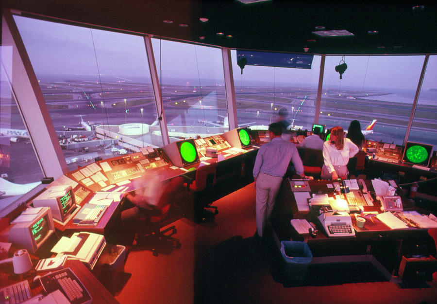 Interior Of Air Traffic Control Tower Photograph by Peter Menzel ...