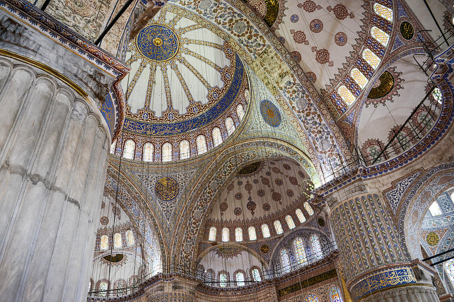 Interior of Blue Mosque in Istanbul Turkey #2 Photograph by Brandon Bourdages