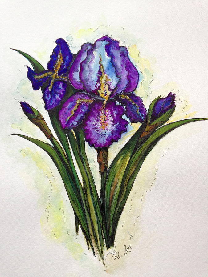 Irises #2 Painting by Rae Chichilnitsky