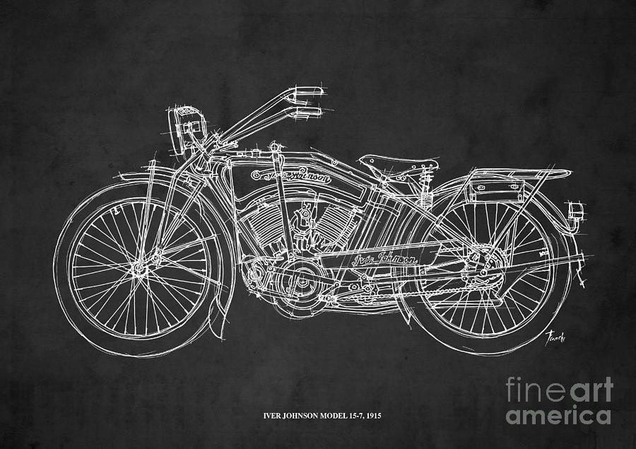 Iver Drawing - Iver Johnson 1915 #3 by Drawspots Illustrations