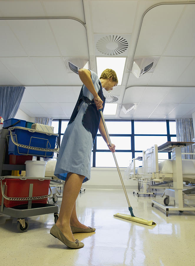 Janitor cleaning hospital room #2 Photograph by Chris Ryan