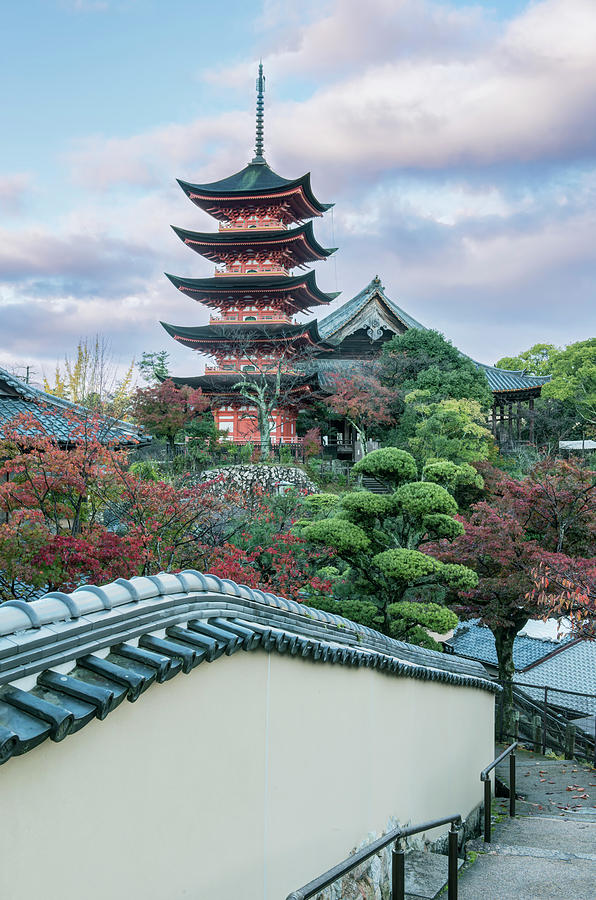 Architecture Photograph - Japan, Miyajima, Toyokuni Shrine Pagoda #2 by Rob Tilley