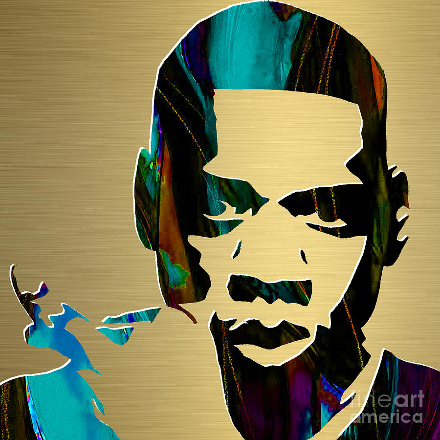 Jay Z Gold Series #2 Mixed Media by Marvin Blaine