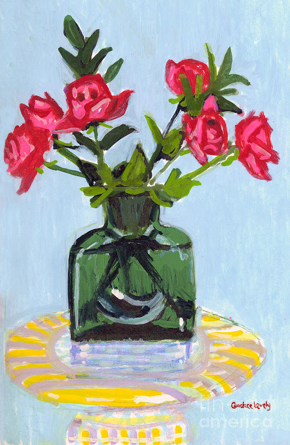 Jeffs Vase and Rodgers Roses #2 Painting by Candace Lovely