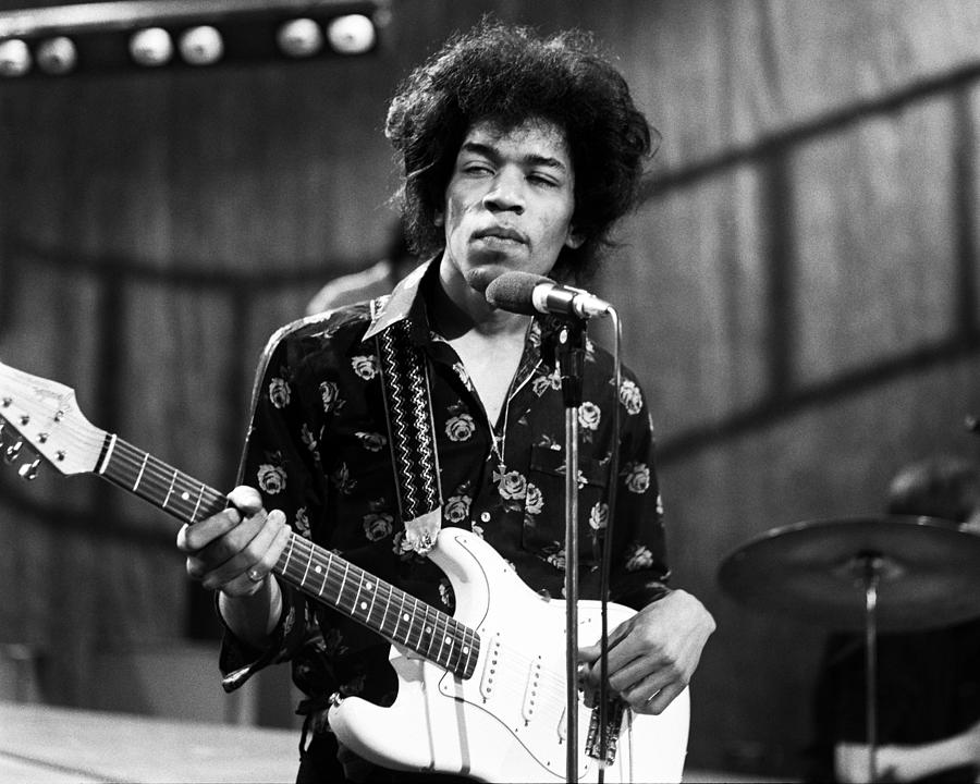 Jimi Hendrix Photograph - Jimi Hendrix 1966 first UK TV show by Chris Walter