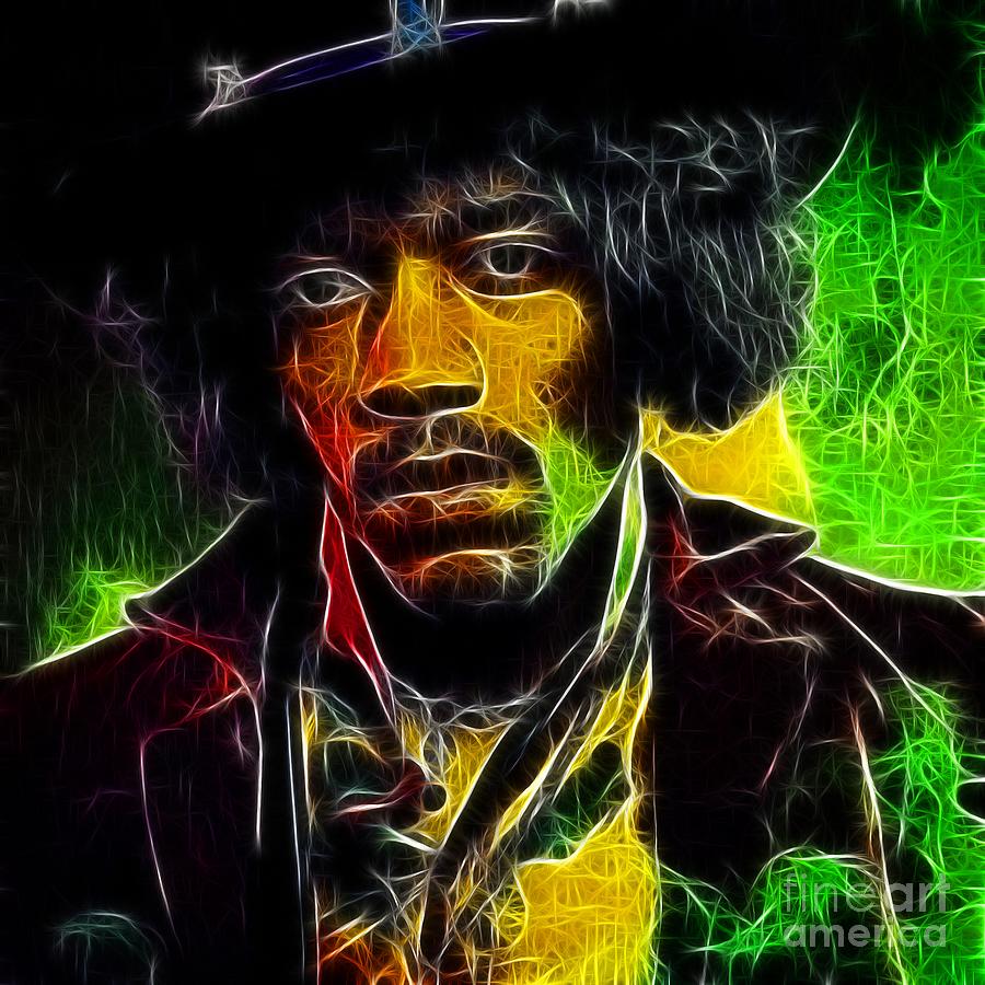 Psychedelic Jimi Hendrix Photograph by Doc Braham
