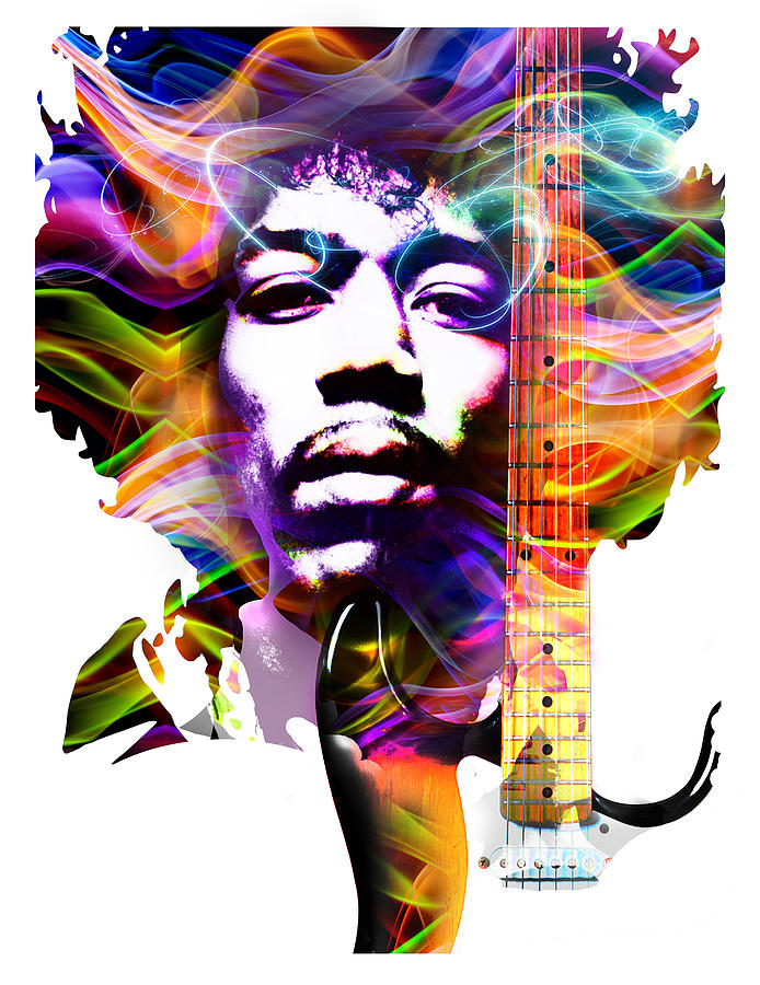 Jimi Hendrix Digital Art - Jimi #2 by Mal Bray