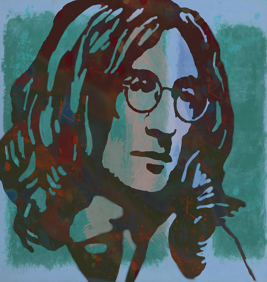 Portrait Drawing - John Lennon pop art sketch poster #2 by Kim Wang
