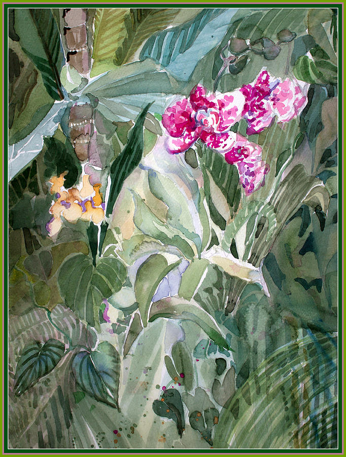 Jungle Orchids #2 Painting by Mindy Newman