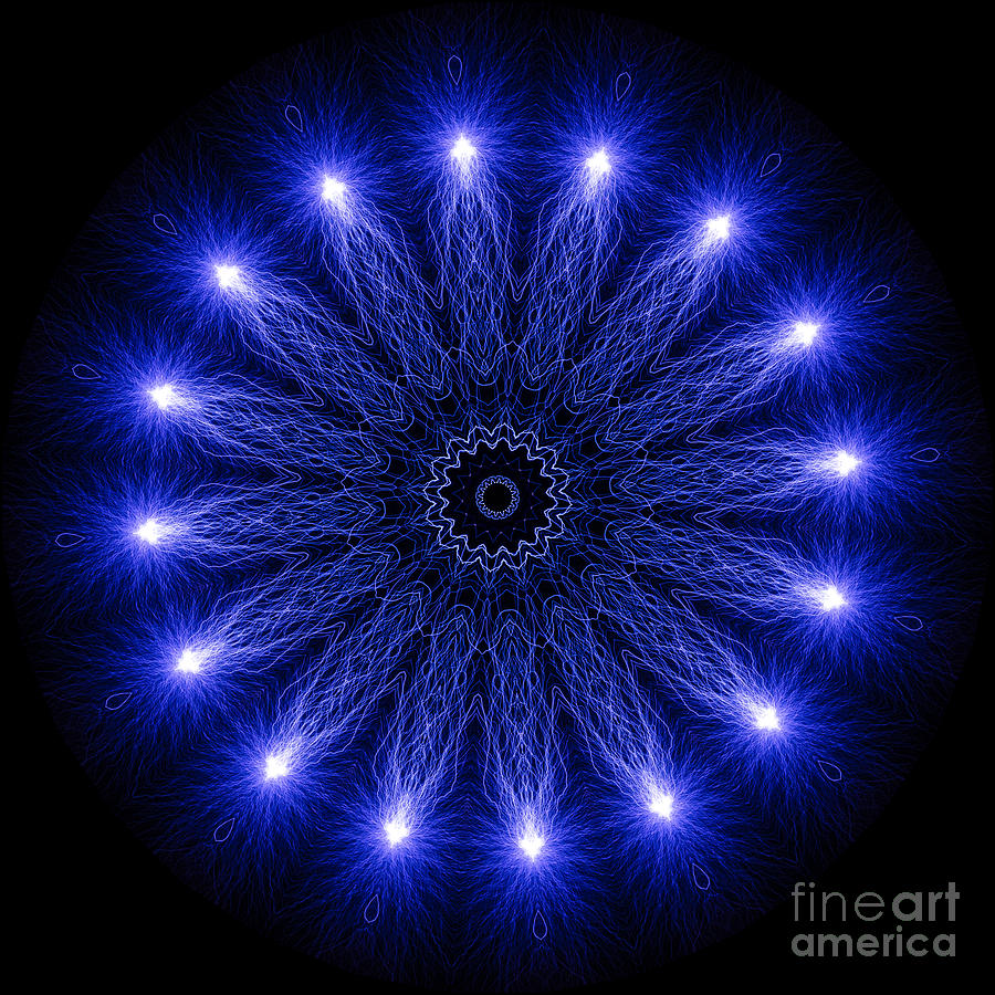 Electric Photograph - Kaleidoscopic Image Created from Real Electrical Arcs #2 by Amy Cicconi