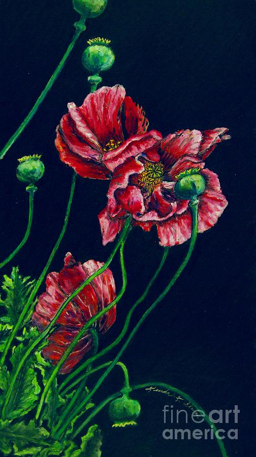 Karas Poppies Pastel by Linda Simon