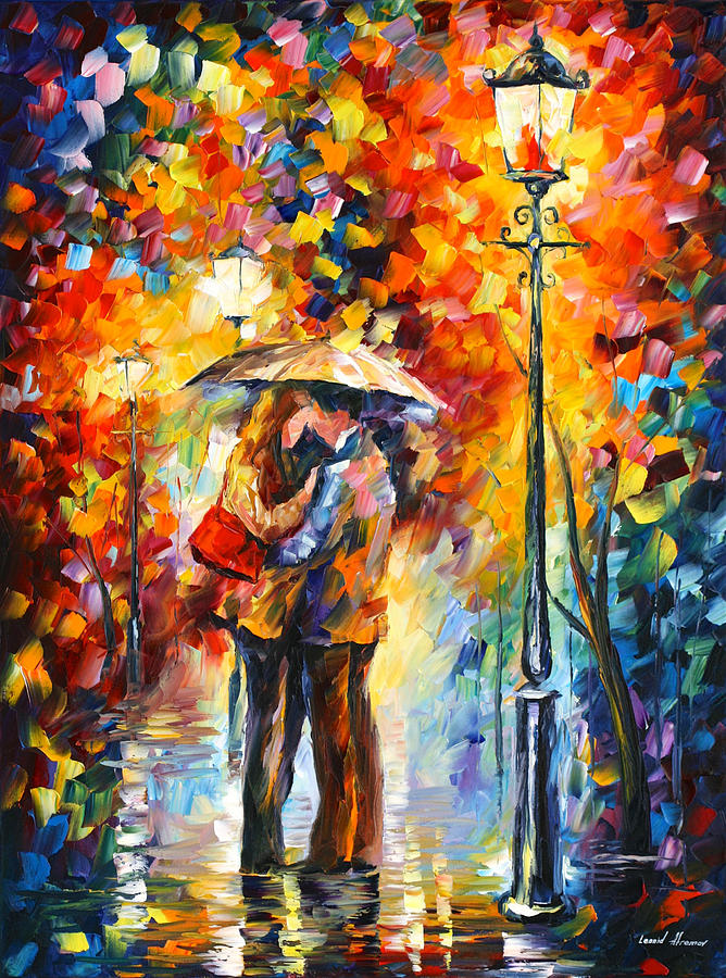 Kiss Under The Rain Painting by Leonid Afremov Fine Art America Kiss Under The Rain Painting by Leonid Afremov Fine Art America