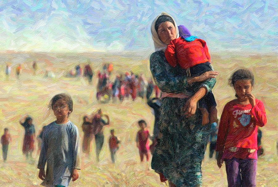 Kurdish Girl  #2 Painting by MotionAge Designs