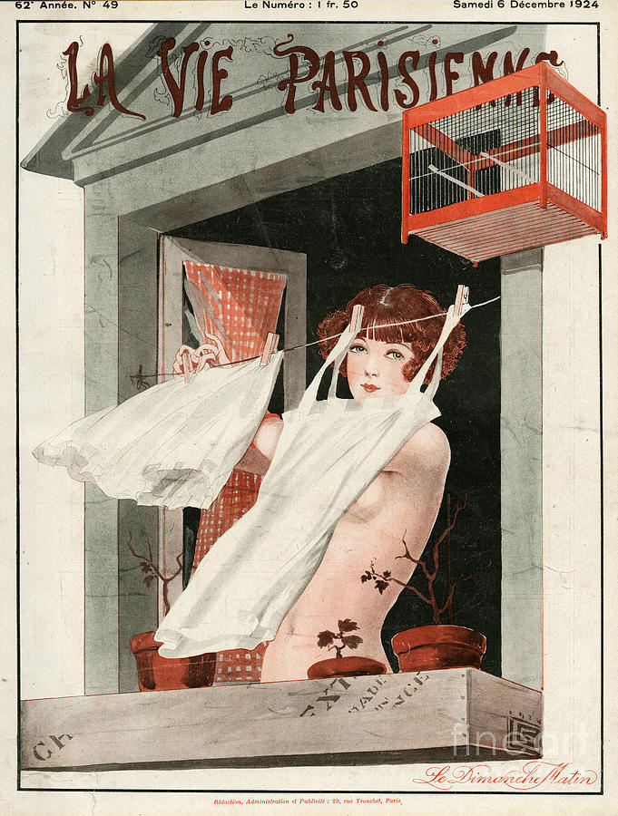 Bird Drawing - La Vie Parisienne  1924 1920s France #2 by The Advertising Archives