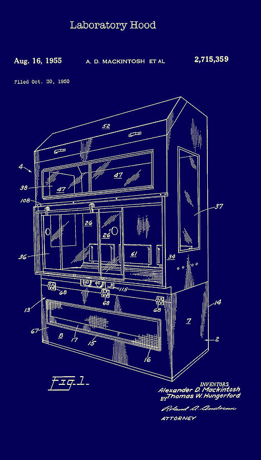 Laboratory Hood Patent 1955 #2 Drawing by Mountain Dreams