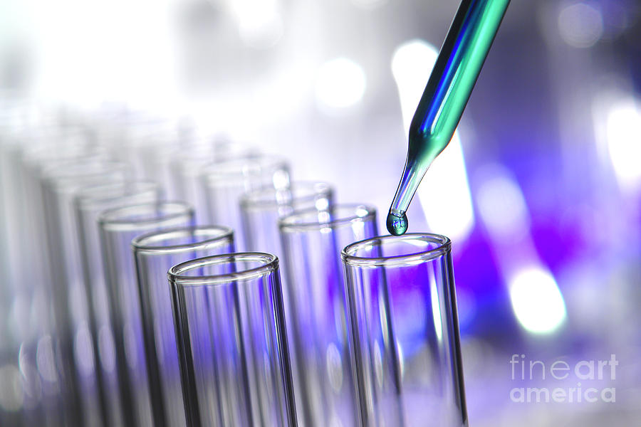Test Photograph - Laboratory Test Tubes in Science Research Lab #2 by Science Research Lab