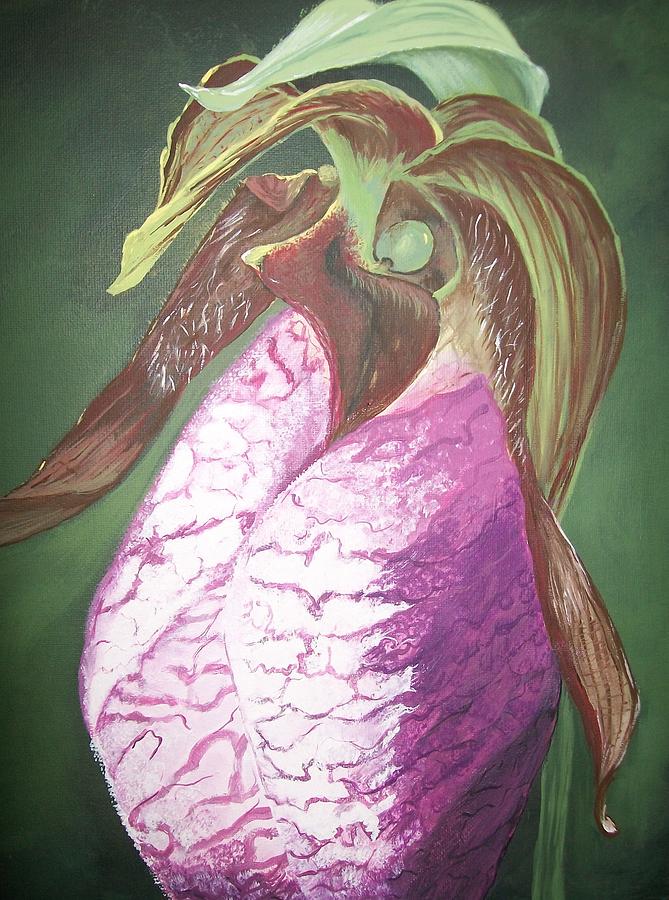 Lady Slipper Orchid Painting by Sharon Duguay