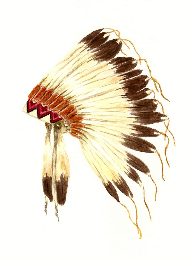 Feather Painting - Lakota Headdress by Michael Vigliotti