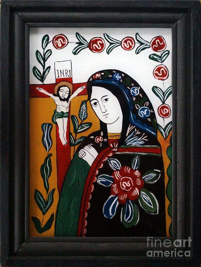 Icon Painting - Lamentation of St. mary #2 by Ionela Marin