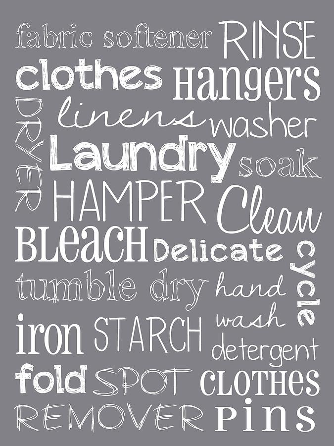 Typography Digital Art - Laundry Room #2 by Jaime Friedman