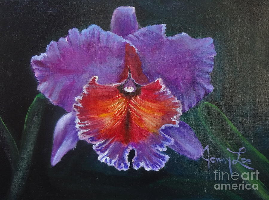 Lavender Orchid Painting by Jenny Lee