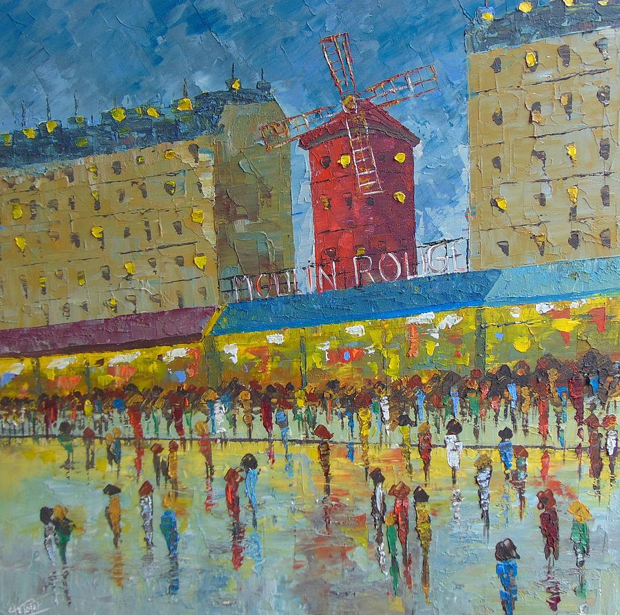 Le moulin rouge Paris Painting by Frederic Payet